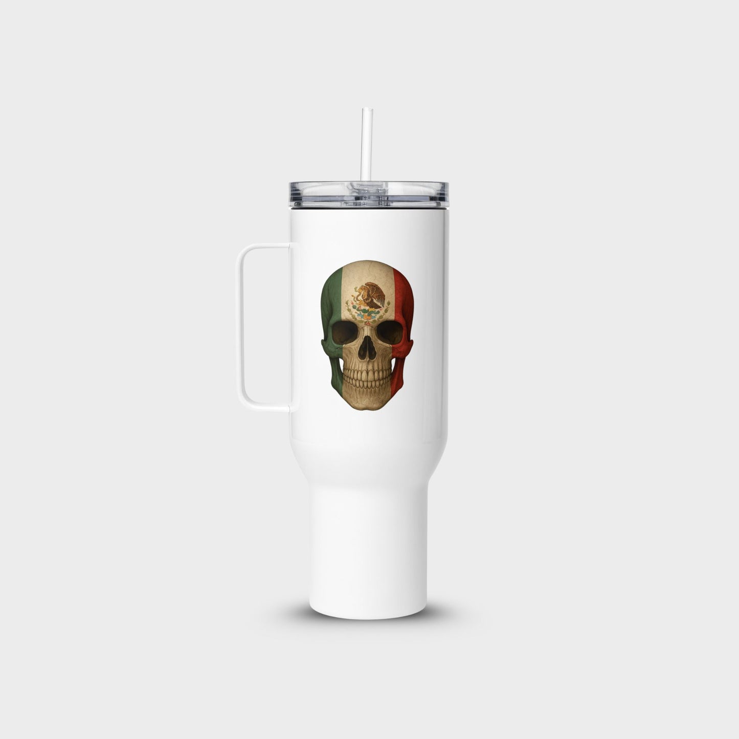 Mexican Flag Skull - Stainless Steel Travel Mug