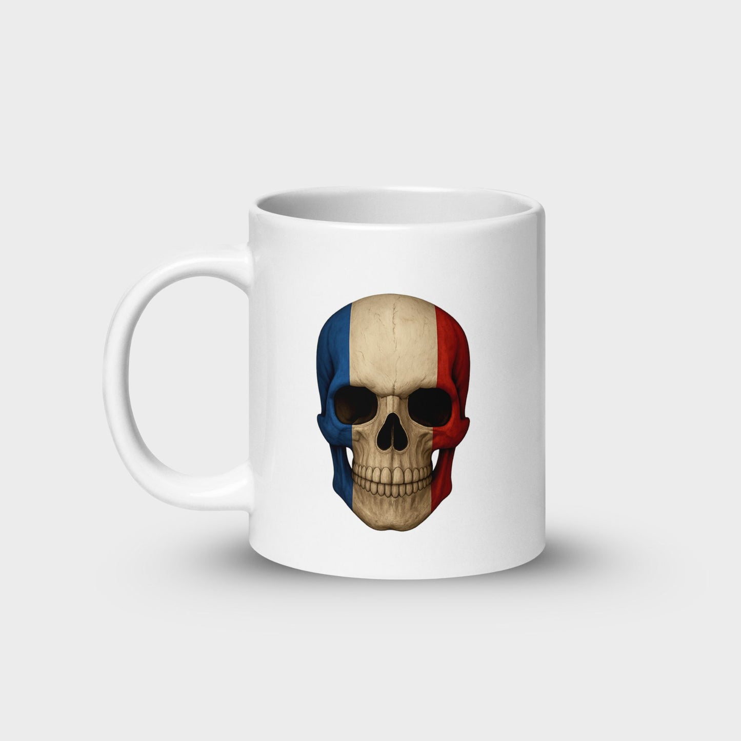 French Flag Skull - White Glossy Mug