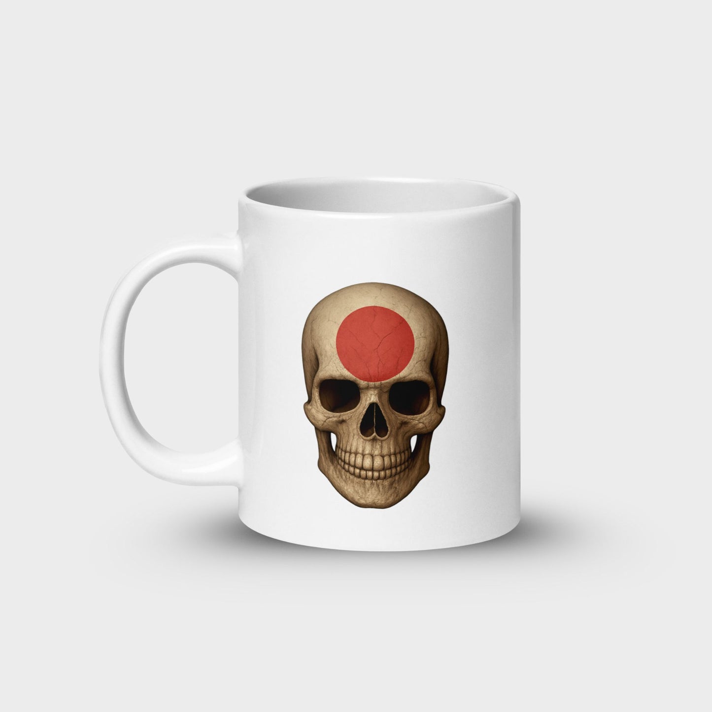 Japanese Flag Skull - White Glossy Mug