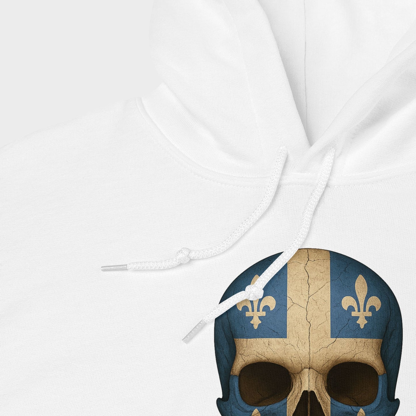 Buzo con Capucha unisex de mezcla gruesa con calavera y bandera de Quebec