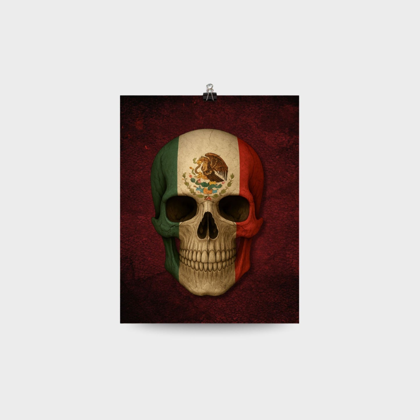 Mexican Flag Skull - Poster