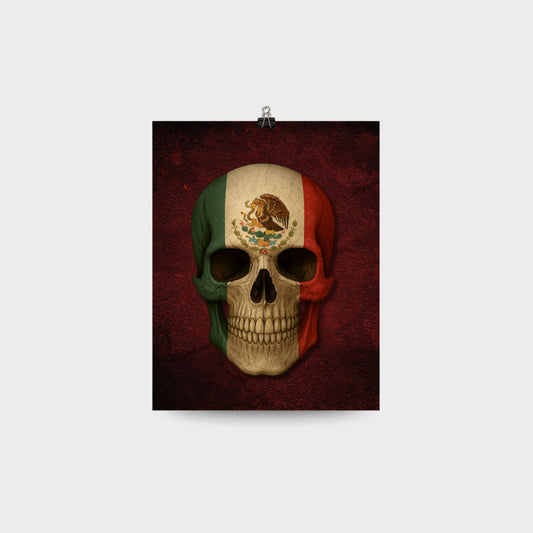 Mexican Flag Skull - Poster