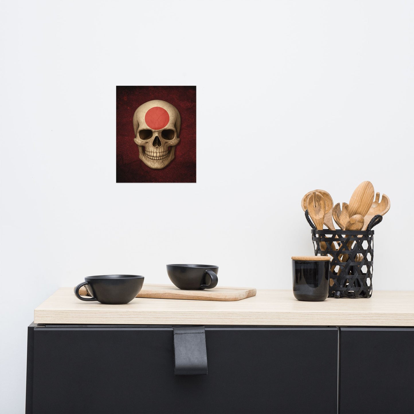 Japanese Flag Skull - Poster