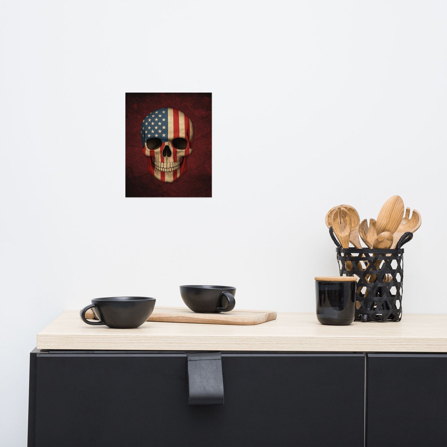 American Flag Skull - Poster