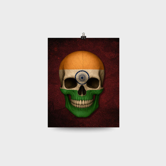Indian Flag Skull  - Poster
