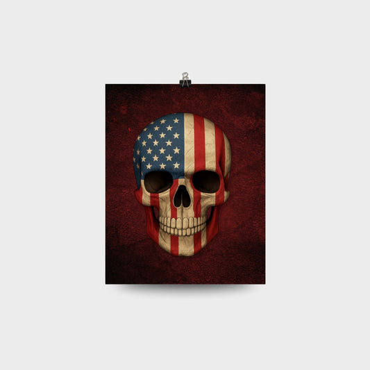 American Flag Skull - Poster