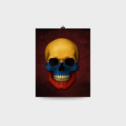 Colombian Flag Skull - Poster