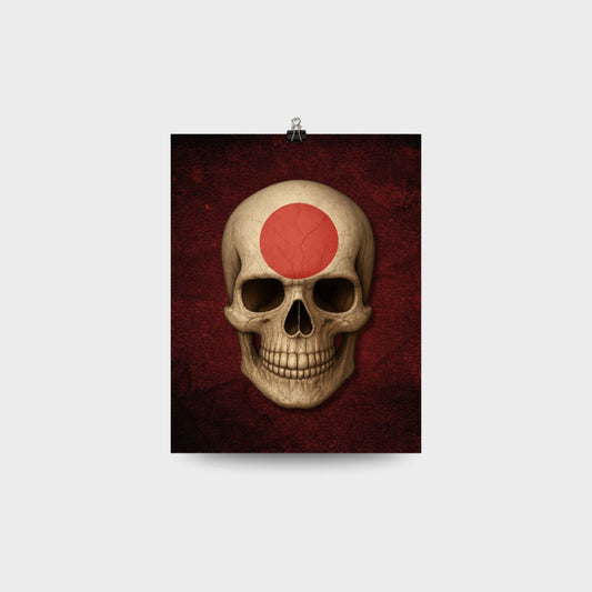 Japanese Flag Skull - Poster