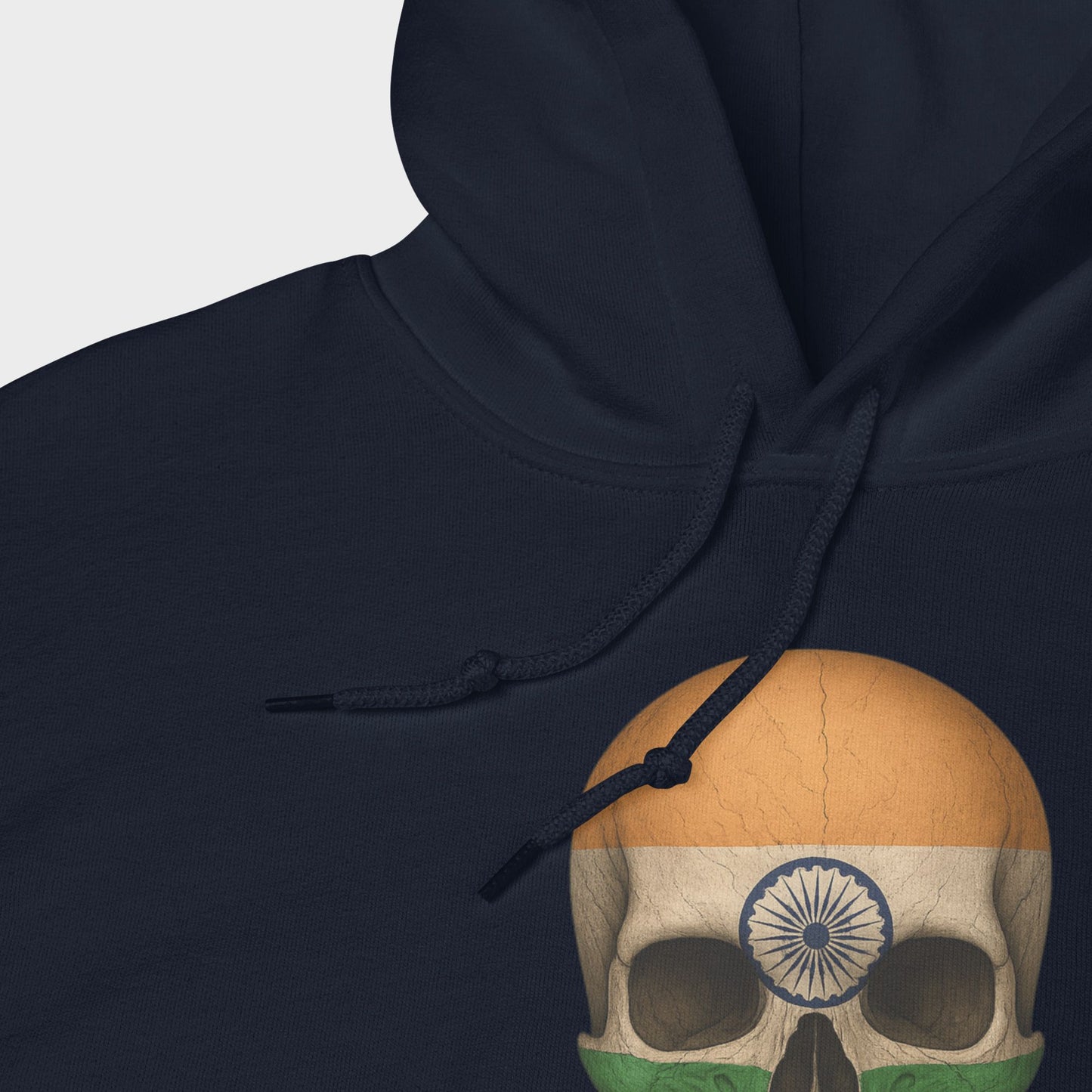 Buzo con Capucha unisex de mezcla gruesa con calavera y bandera india