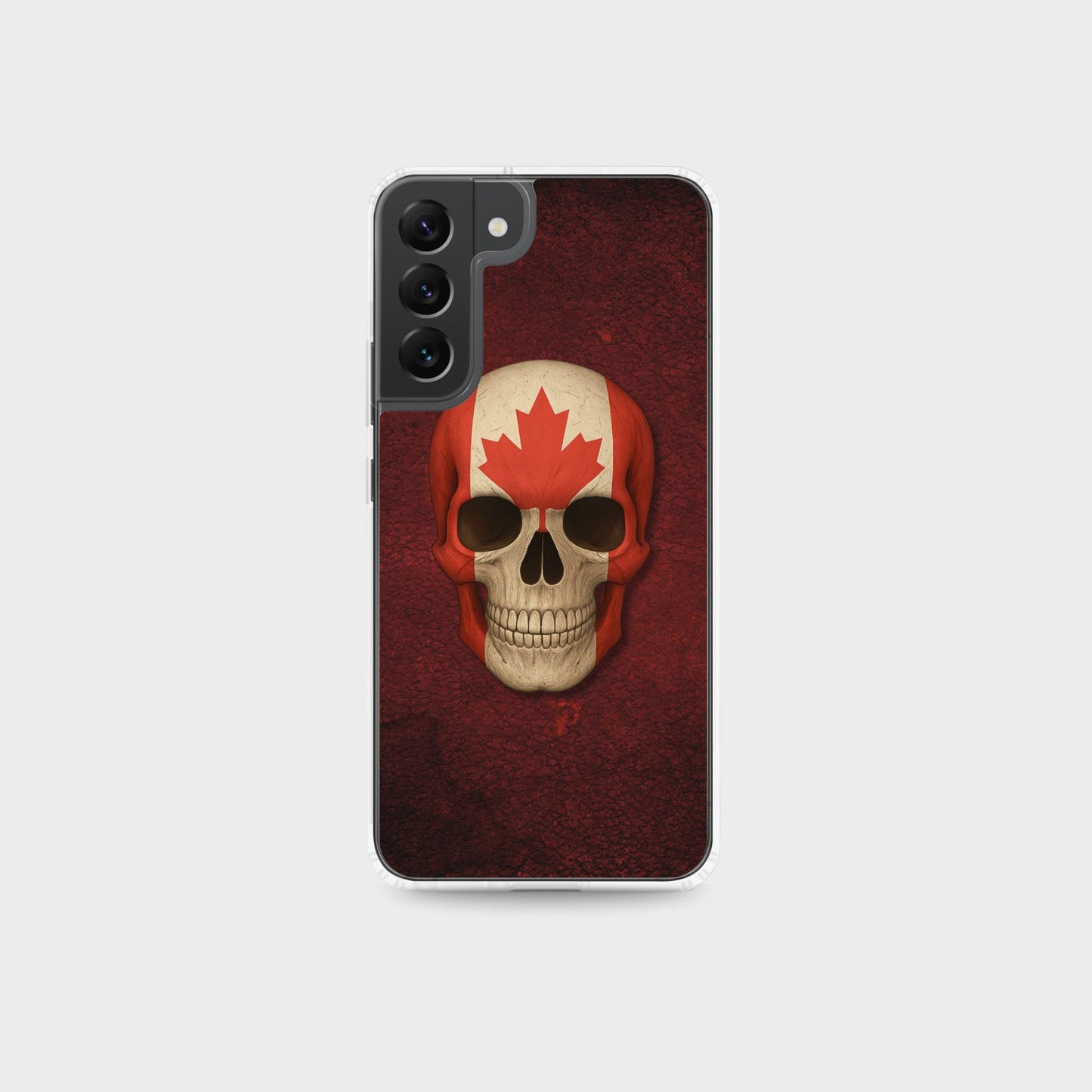 Coque transparente Samsung® Motif crâne et drapeau canadien