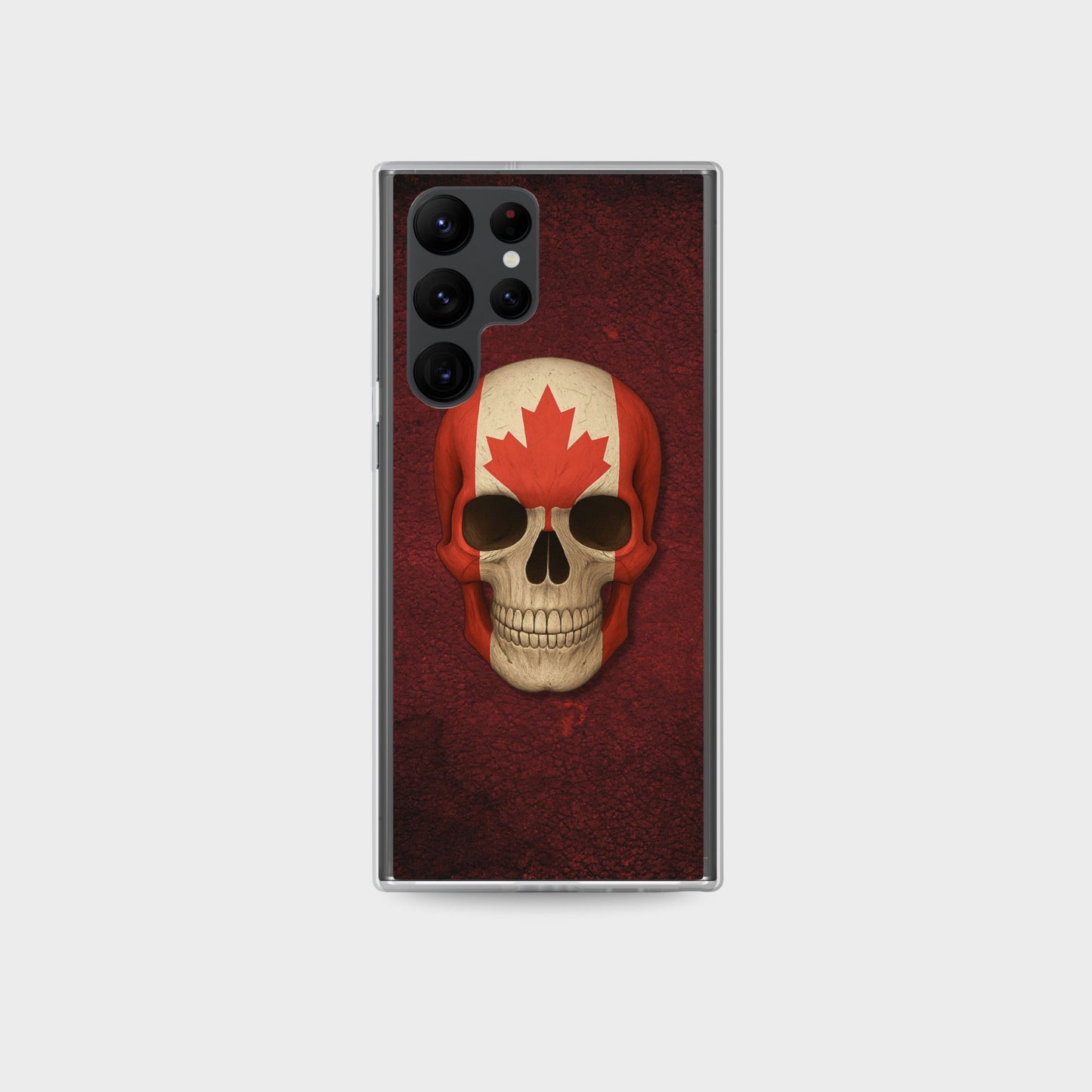 Coque transparente Samsung® Motif crâne et drapeau canadien
