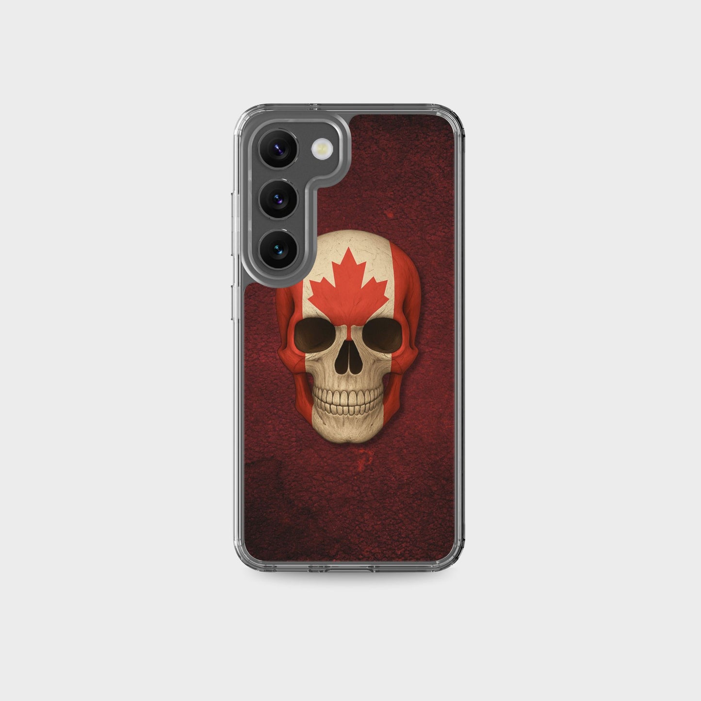 Coque transparente Samsung® Motif crâne et drapeau canadien