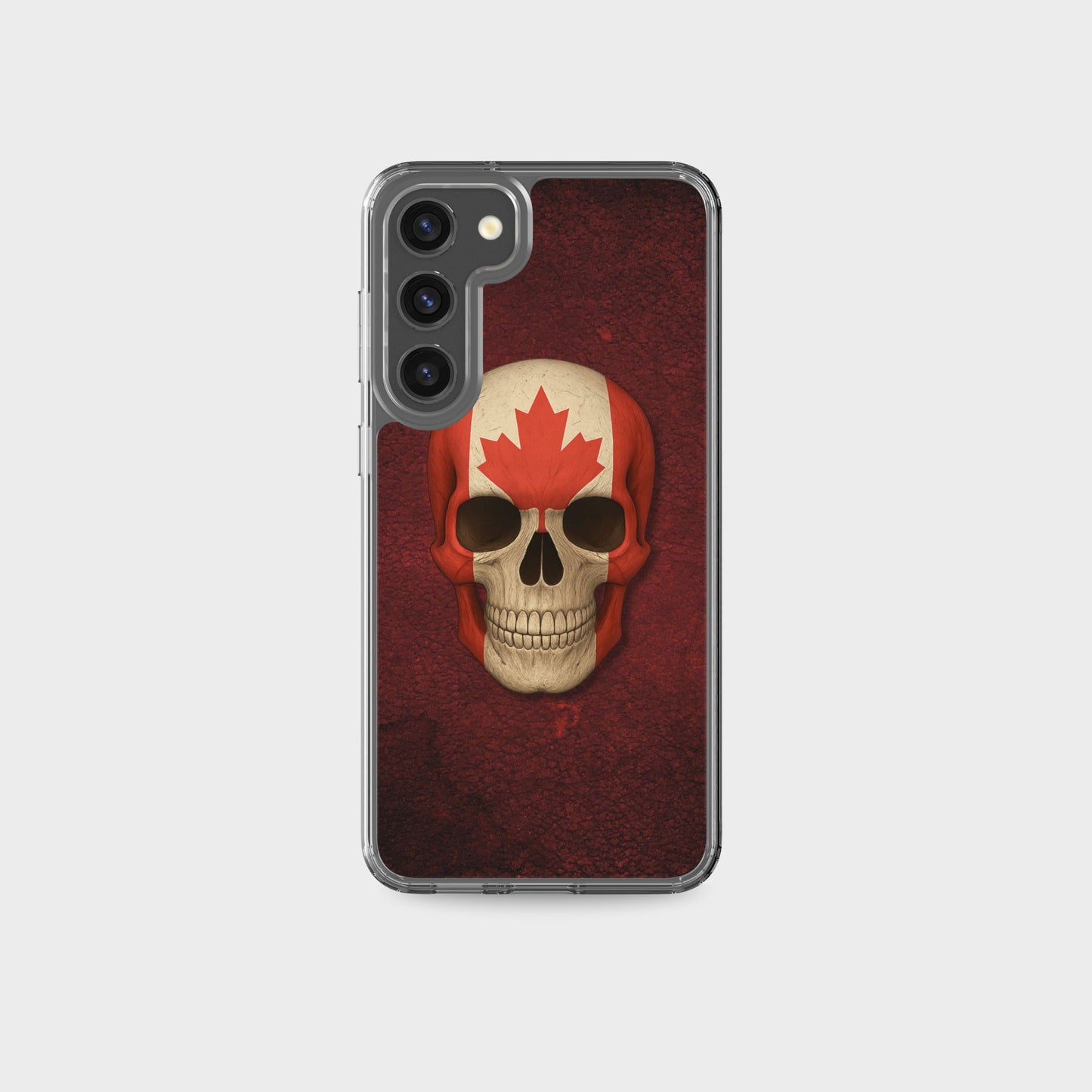 Coque transparente Samsung® Motif crâne et drapeau canadien