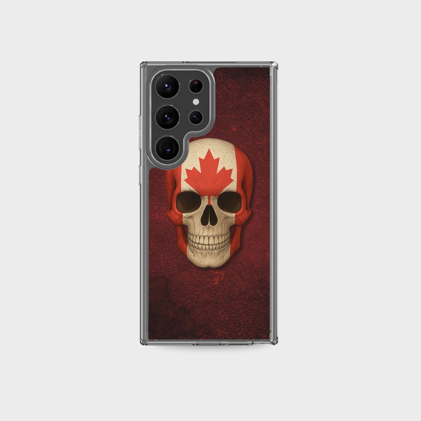Coque transparente Samsung® Motif crâne et drapeau canadien