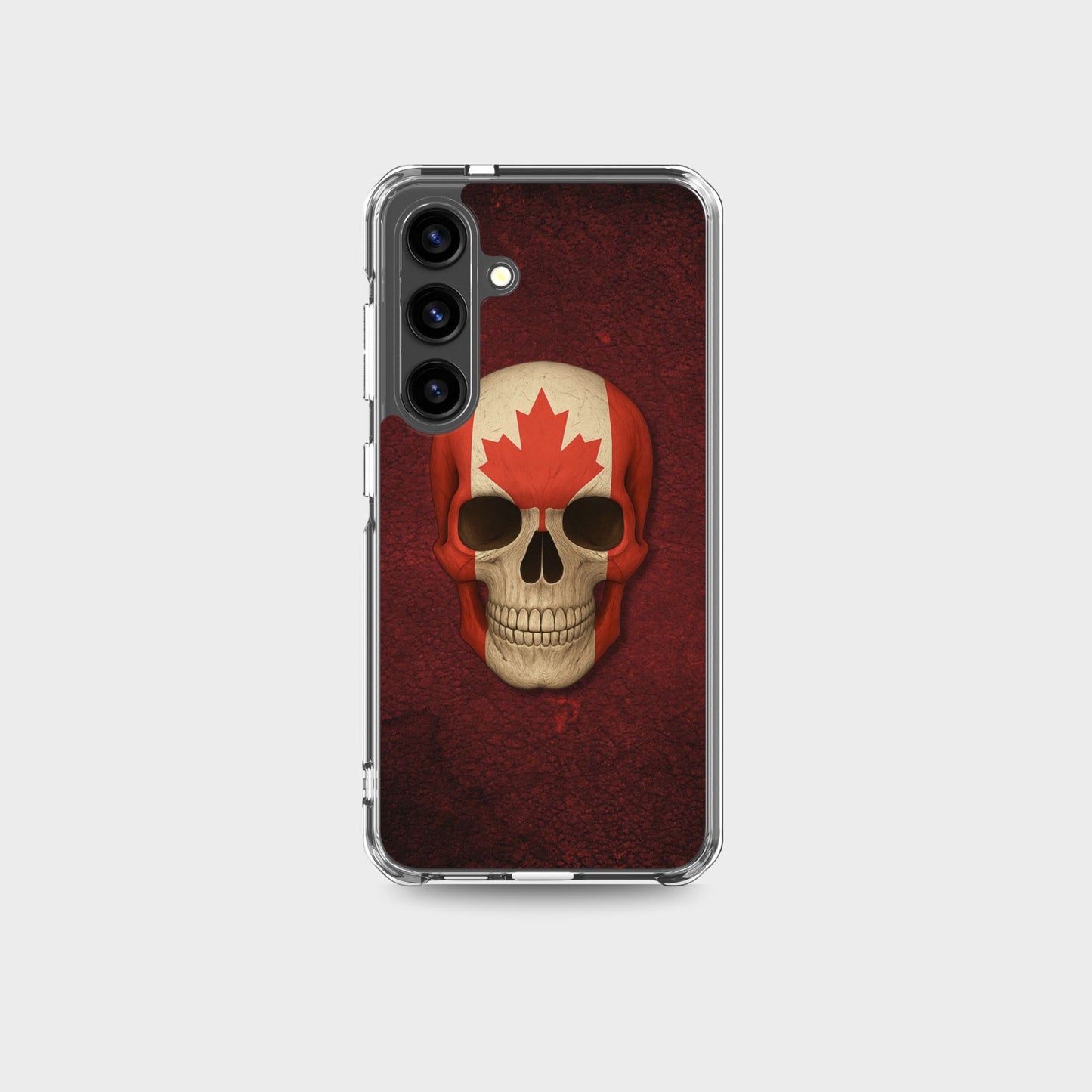 Coque transparente Samsung® Motif crâne et drapeau canadien