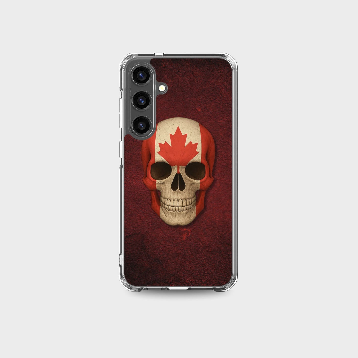 Coque transparente Samsung® Motif crâne et drapeau canadien