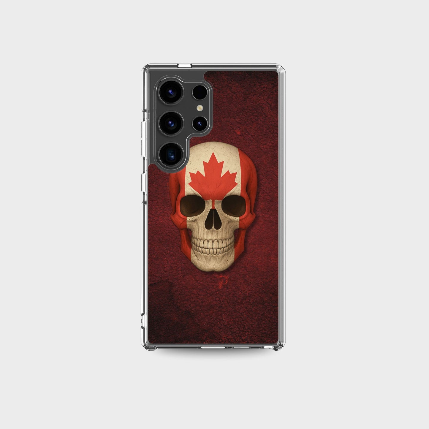 Coque transparente Samsung® Motif crâne et drapeau canadien