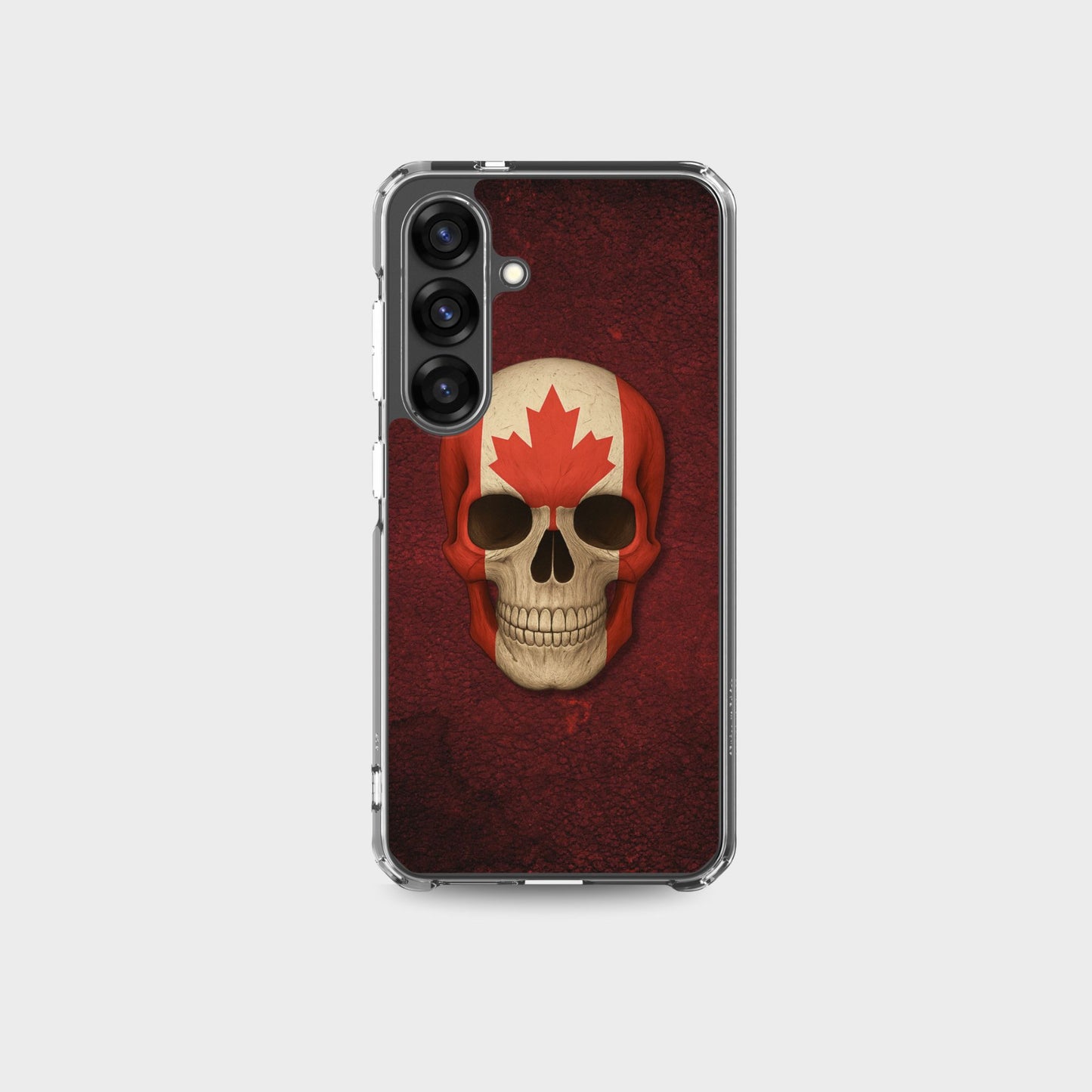 Coque transparente Samsung® Motif crâne et drapeau canadien