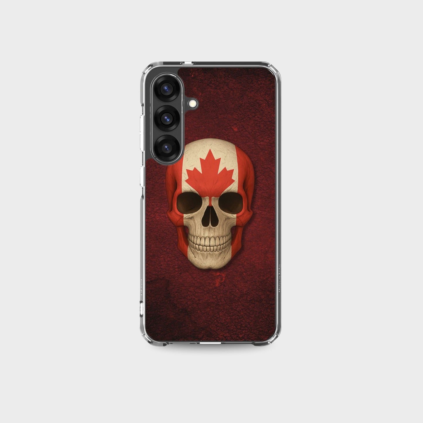 Coque transparente Samsung® Motif crâne et drapeau canadien