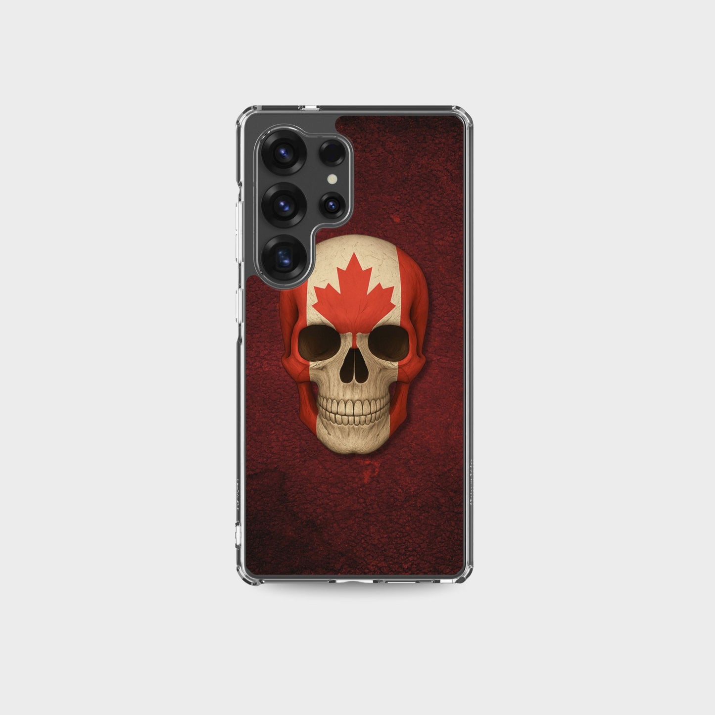 Coque transparente Samsung® Motif crâne et drapeau canadien