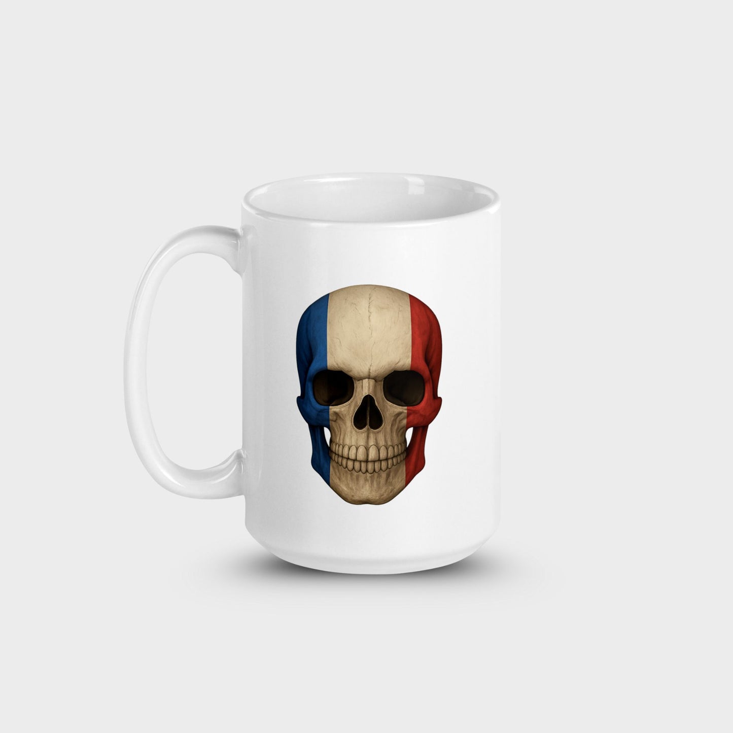 French Flag Skull - White Glossy Mug