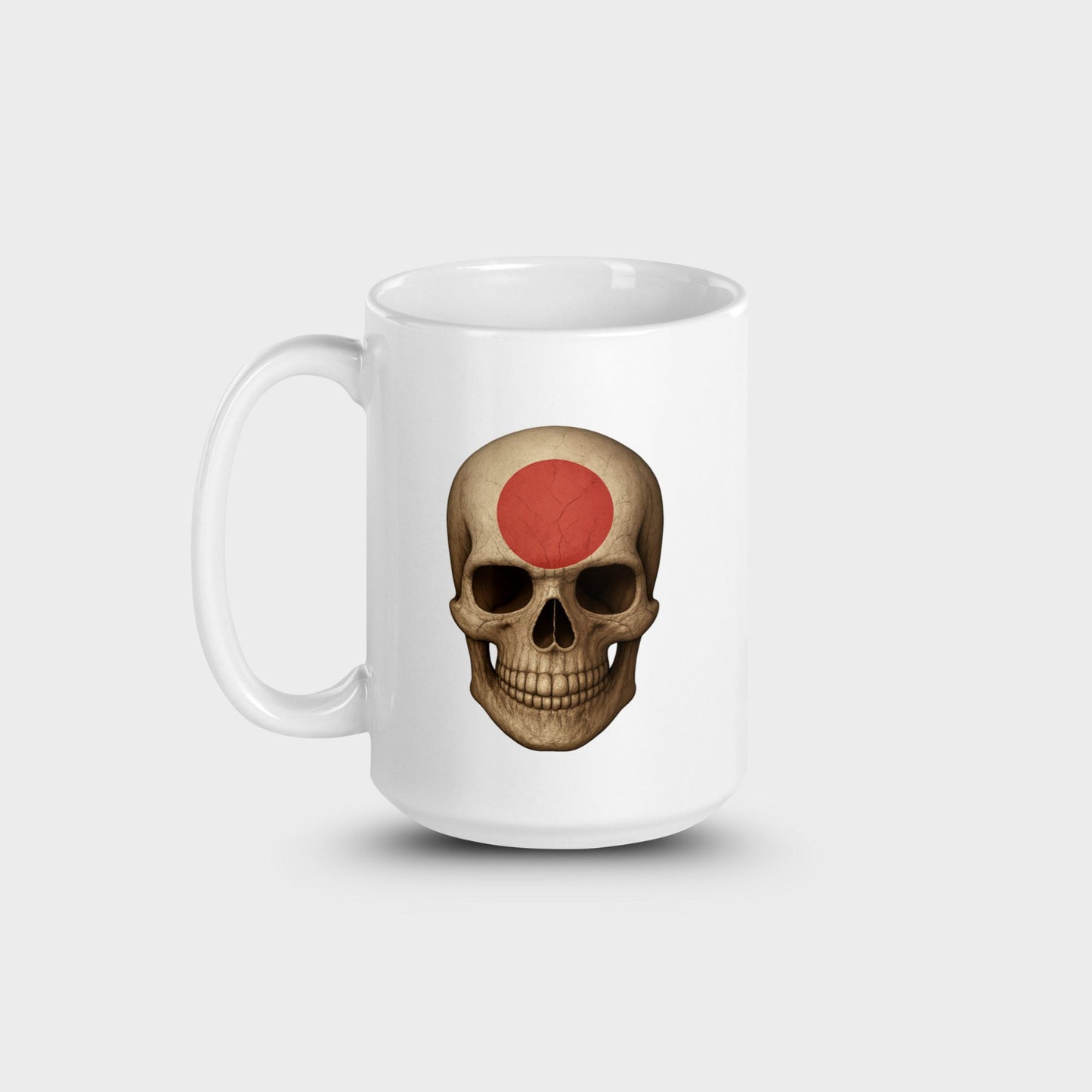 Japanese Flag Skull - White Glossy Mug