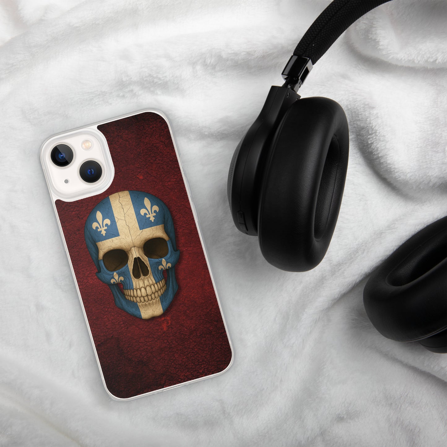 Quebec Flag Skull - Clear Case for iPhone®