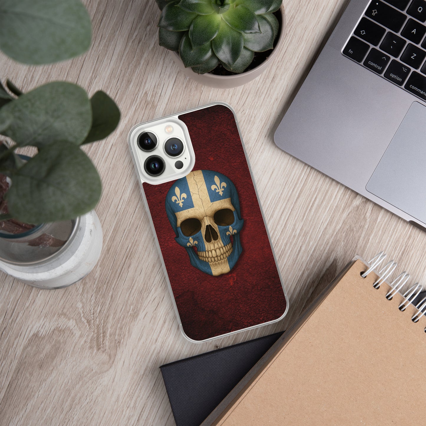 Quebec Flag Skull - Clear Case for iPhone®