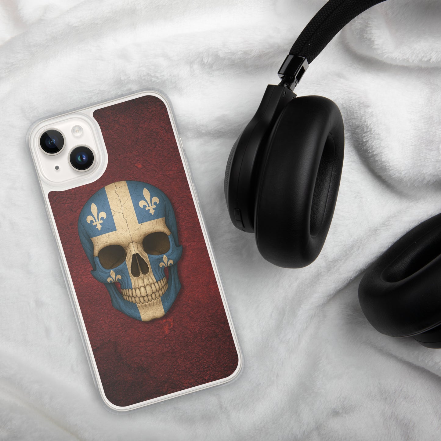 Quebec Flag Skull - Clear Case for iPhone®