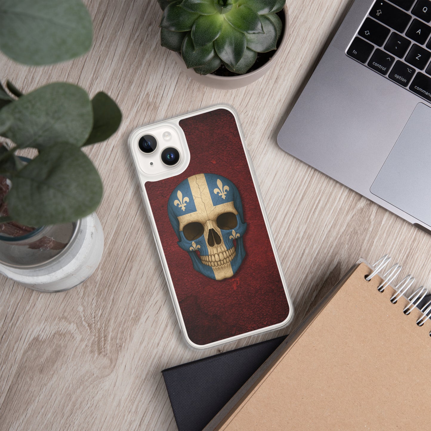 Quebec Flag Skull - Clear Case for iPhone®