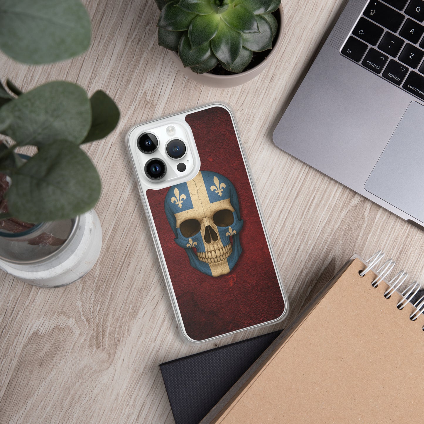 Quebec Flag Skull - Clear Case for iPhone®