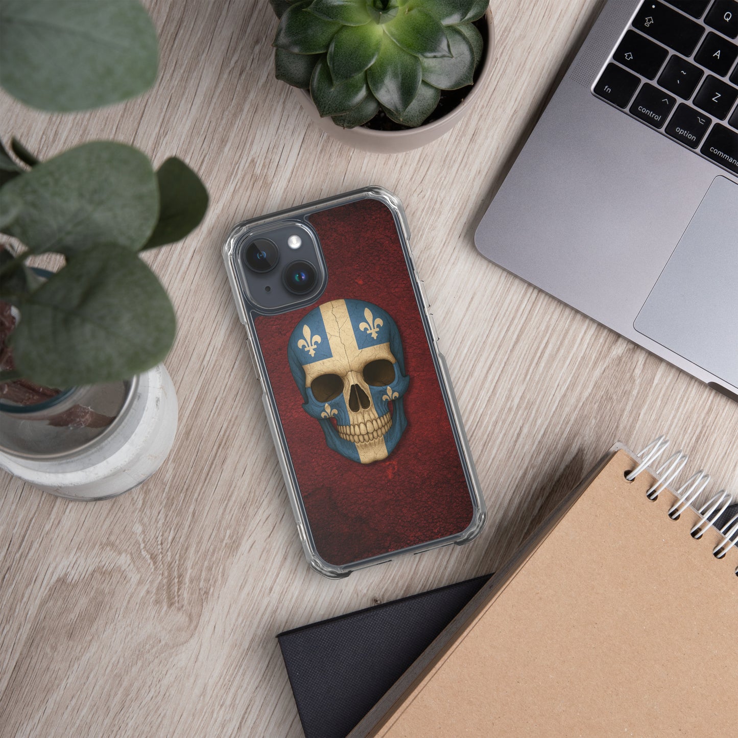 Quebec Flag Skull - Clear Case for iPhone®