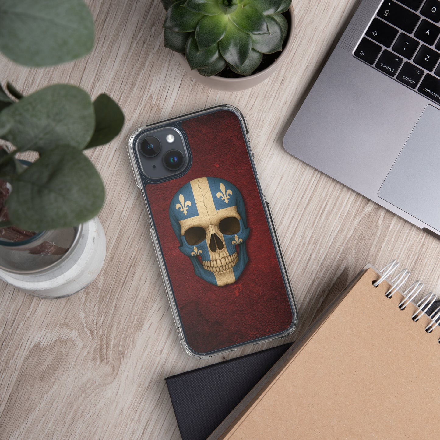 Quebec Flag Skull - Clear Case for iPhone®
