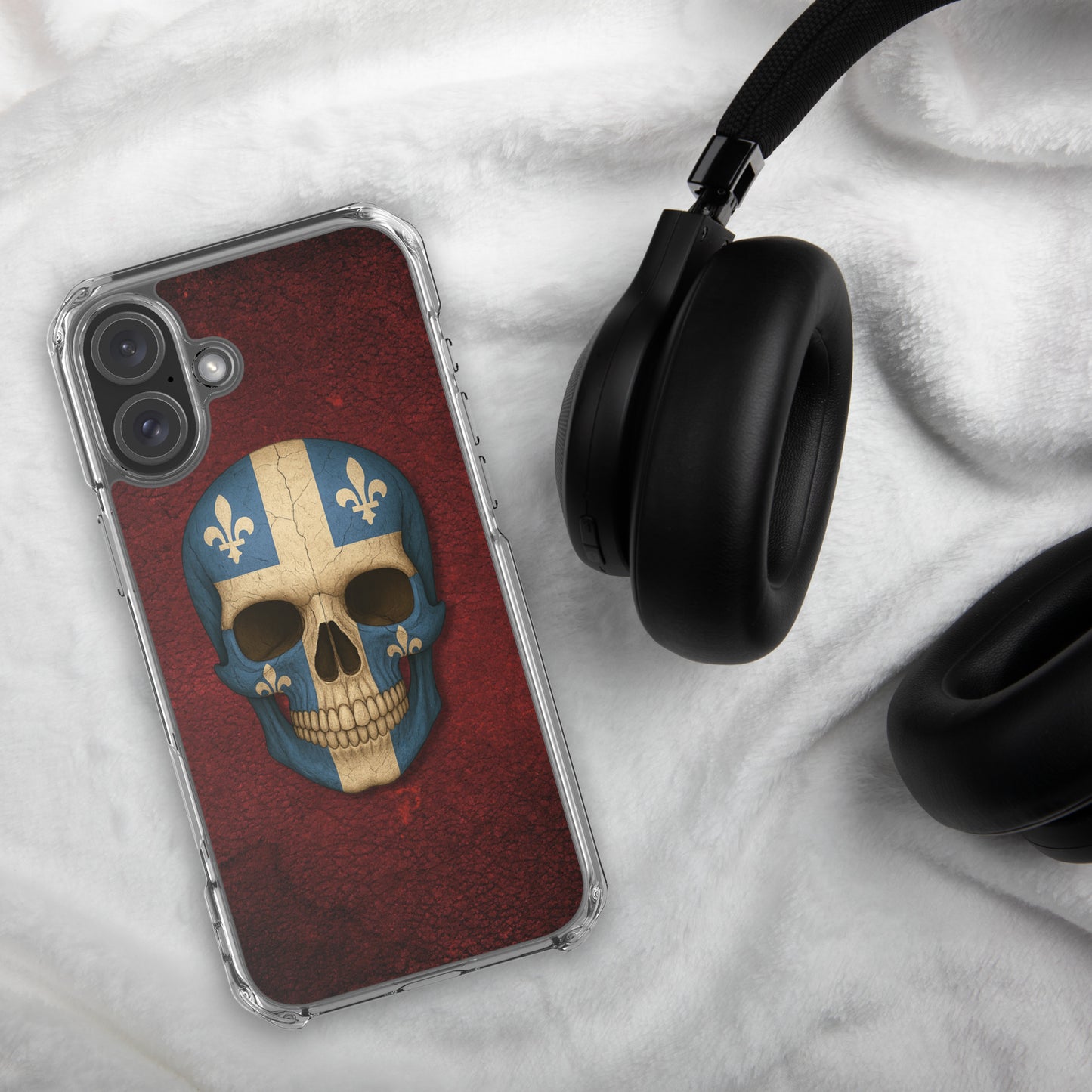 Quebec Flag Skull - Clear Case for iPhone®