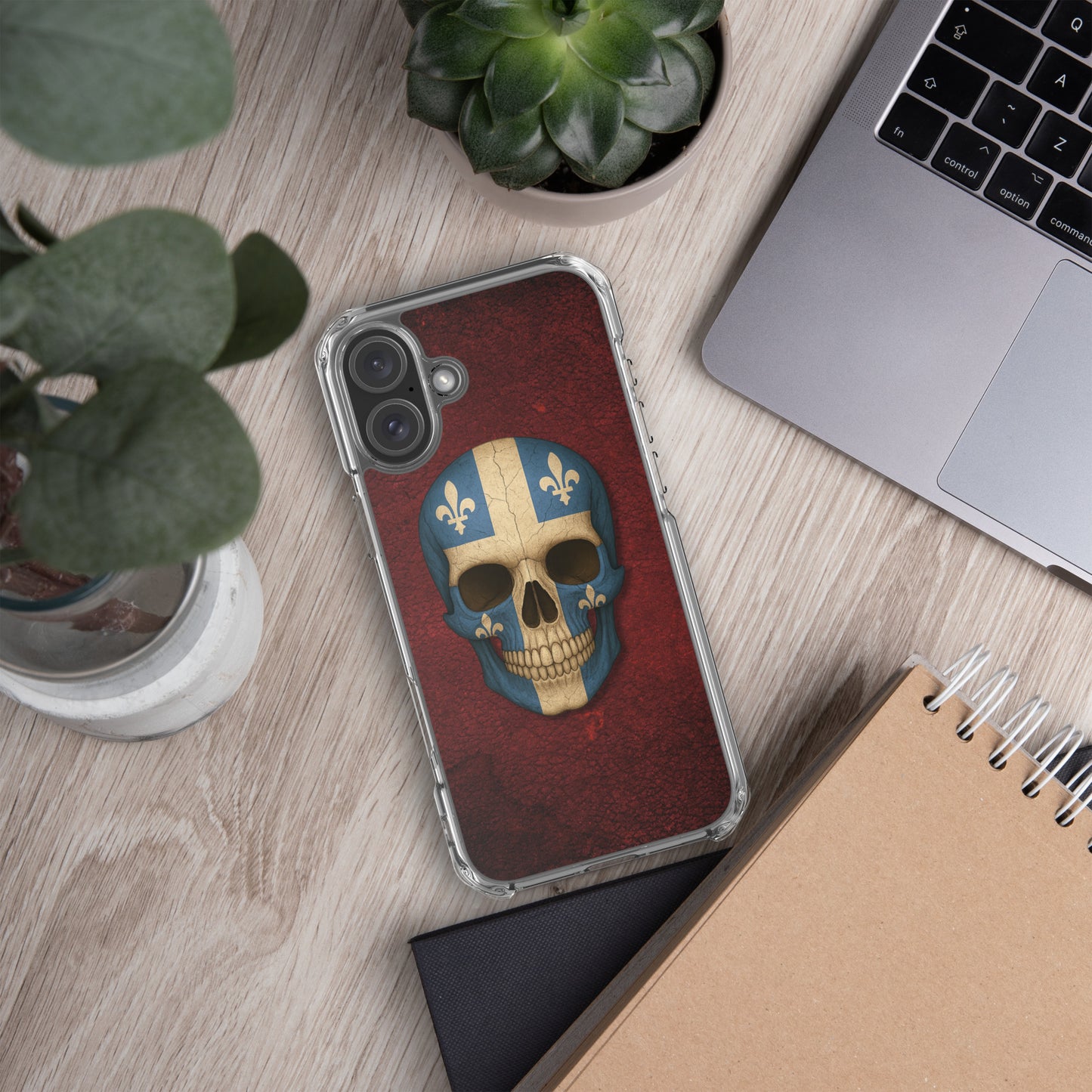 Quebec Flag Skull - Clear Case for iPhone®