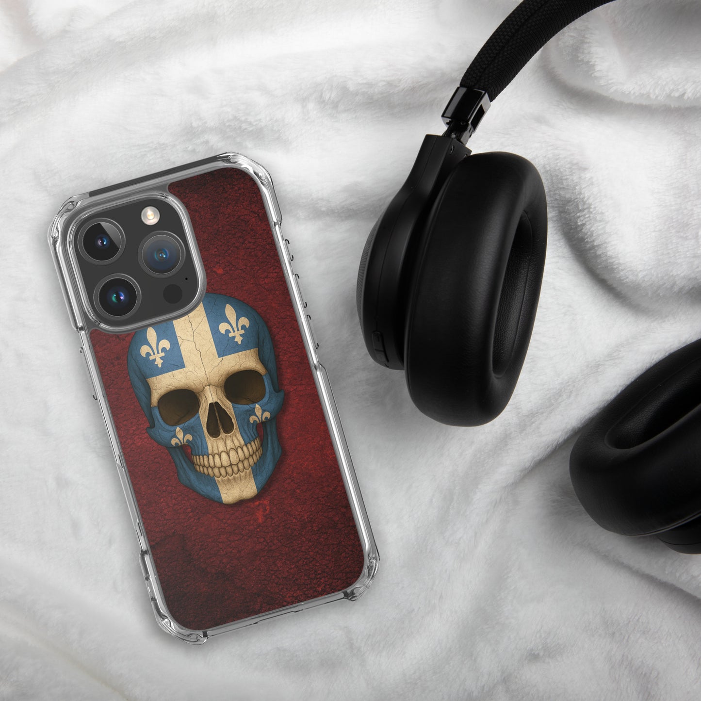 Quebec Flag Skull - Clear Case for iPhone®