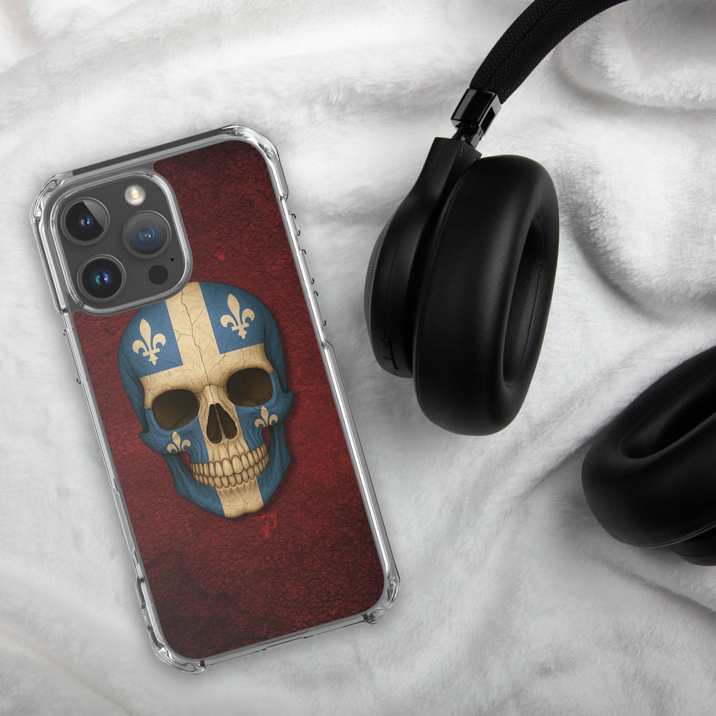 Quebec Flag Skull - Clear Case for iPhone®