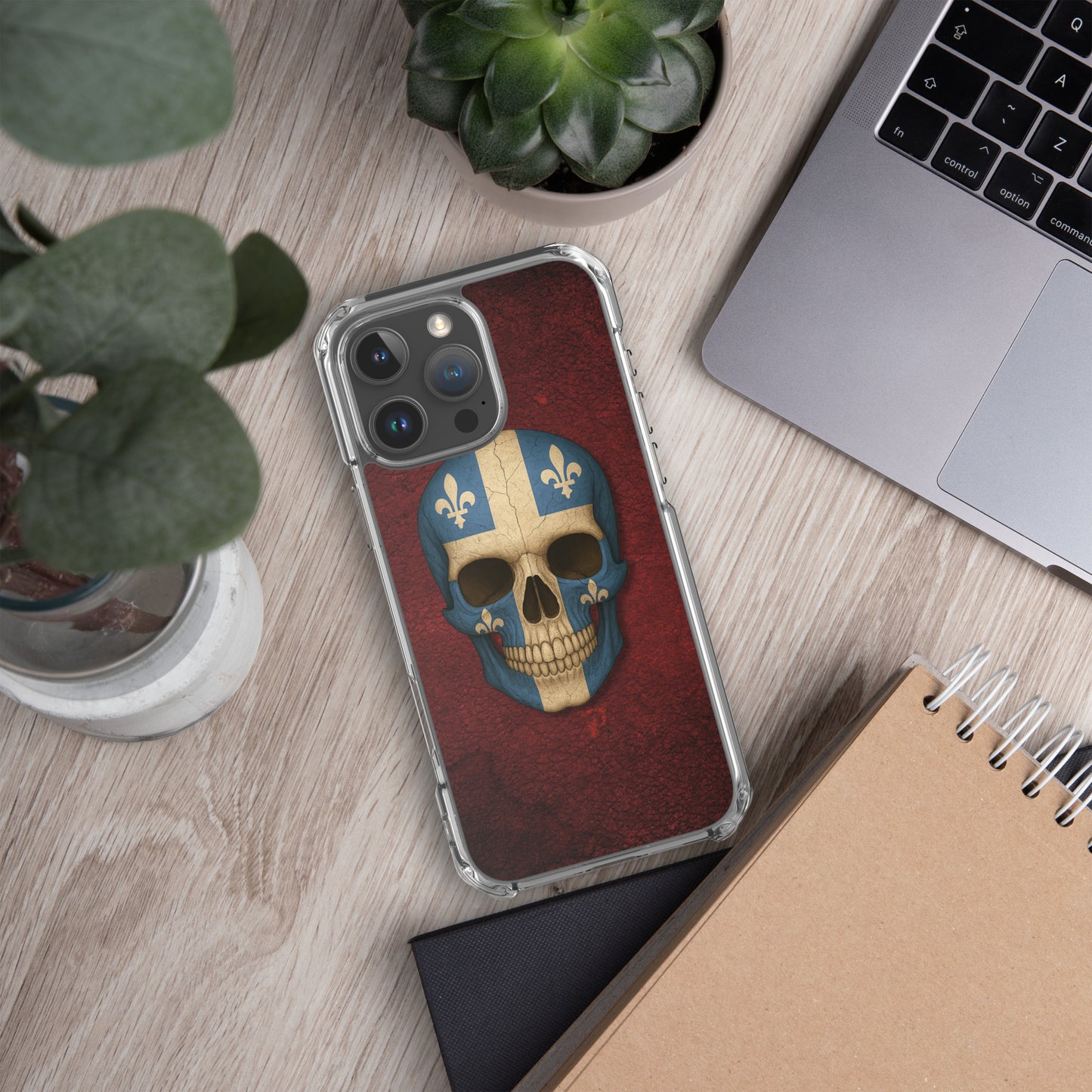 Quebec Flag Skull - Clear Case for iPhone®