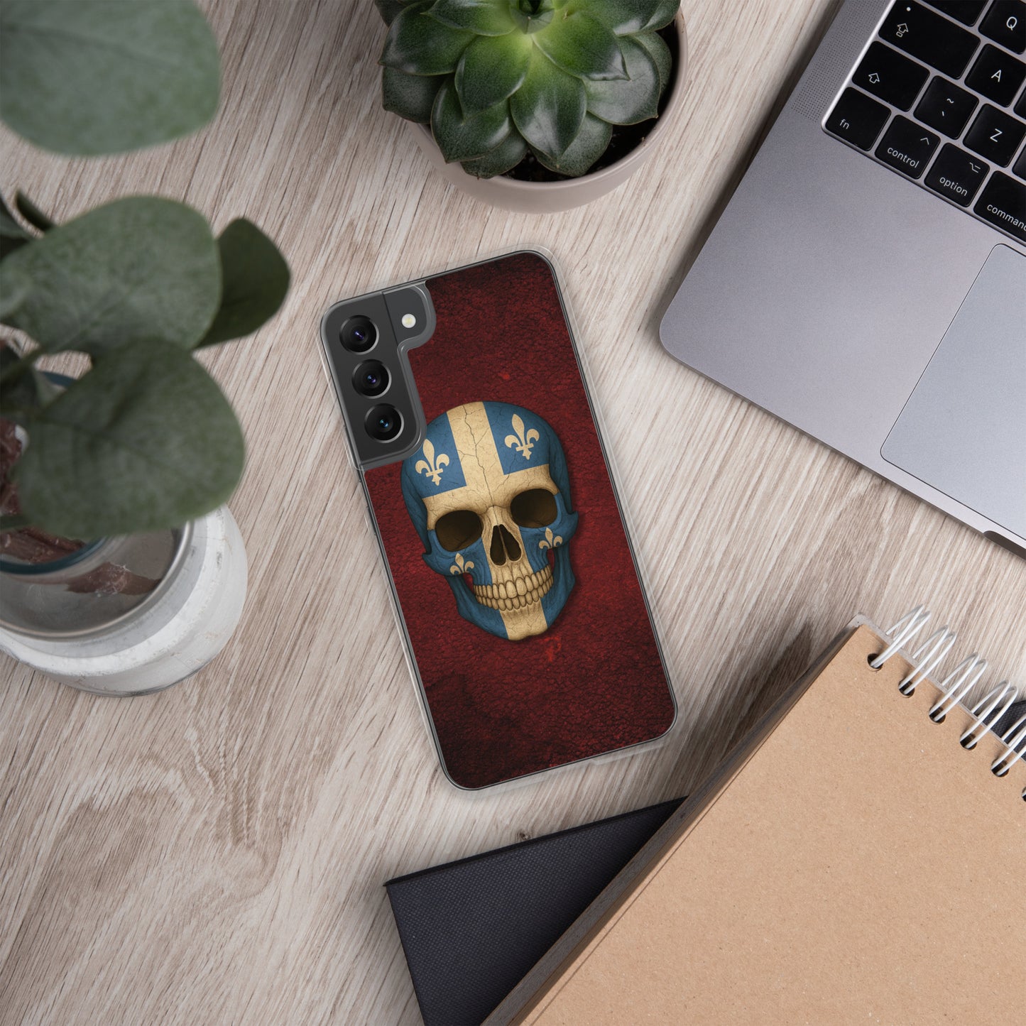 Quebec Flag Skull - Clear Case for Samsung®