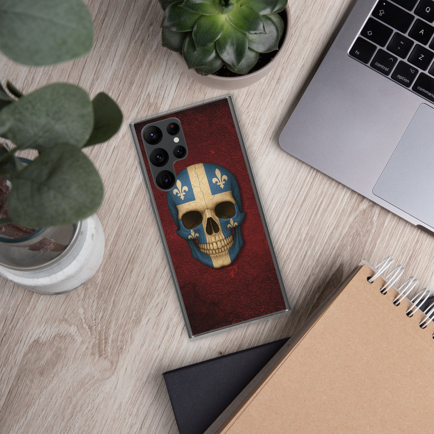 Quebec Flag Skull - Clear Case for Samsung®