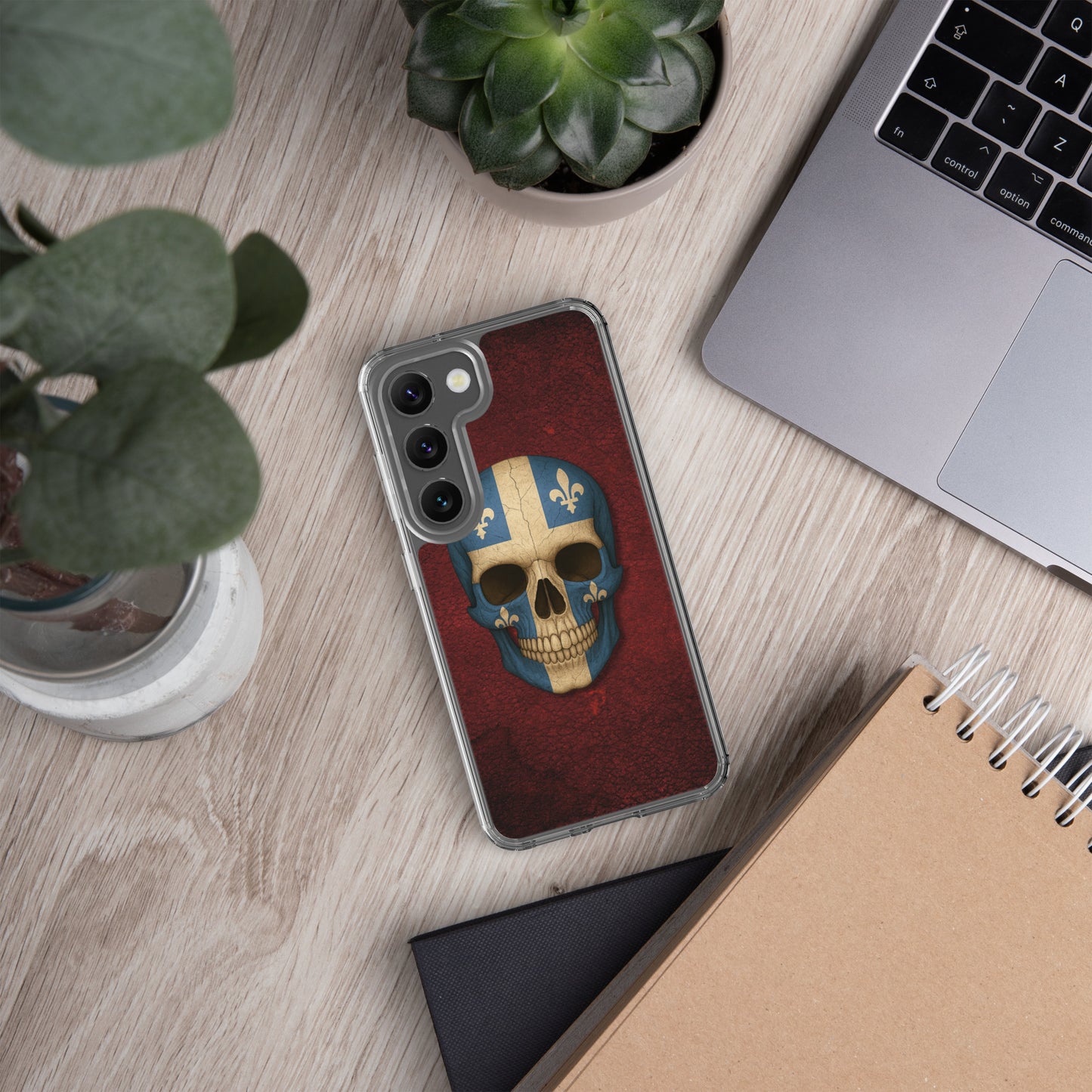 Quebec Flag Skull - Clear Case for Samsung®