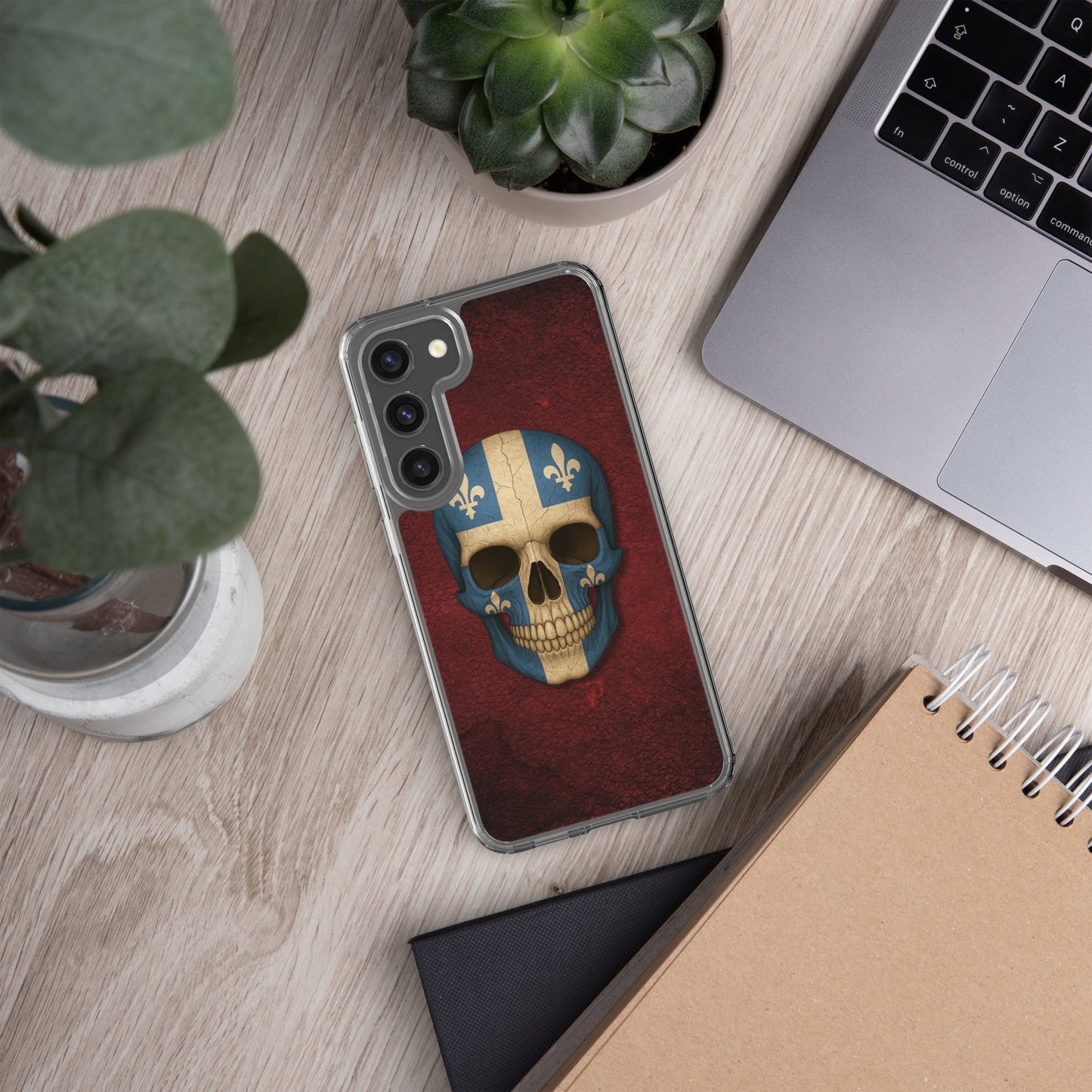 Quebec Flag Skull - Clear Case for Samsung®