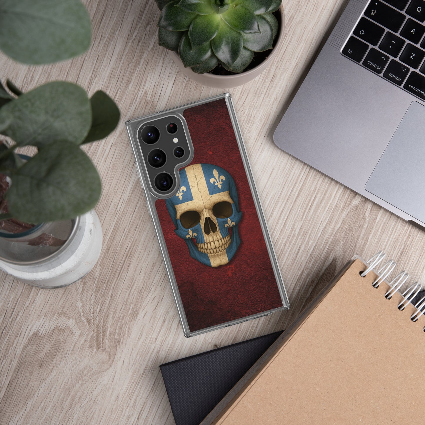 Quebec Flag Skull - Clear Case for Samsung®