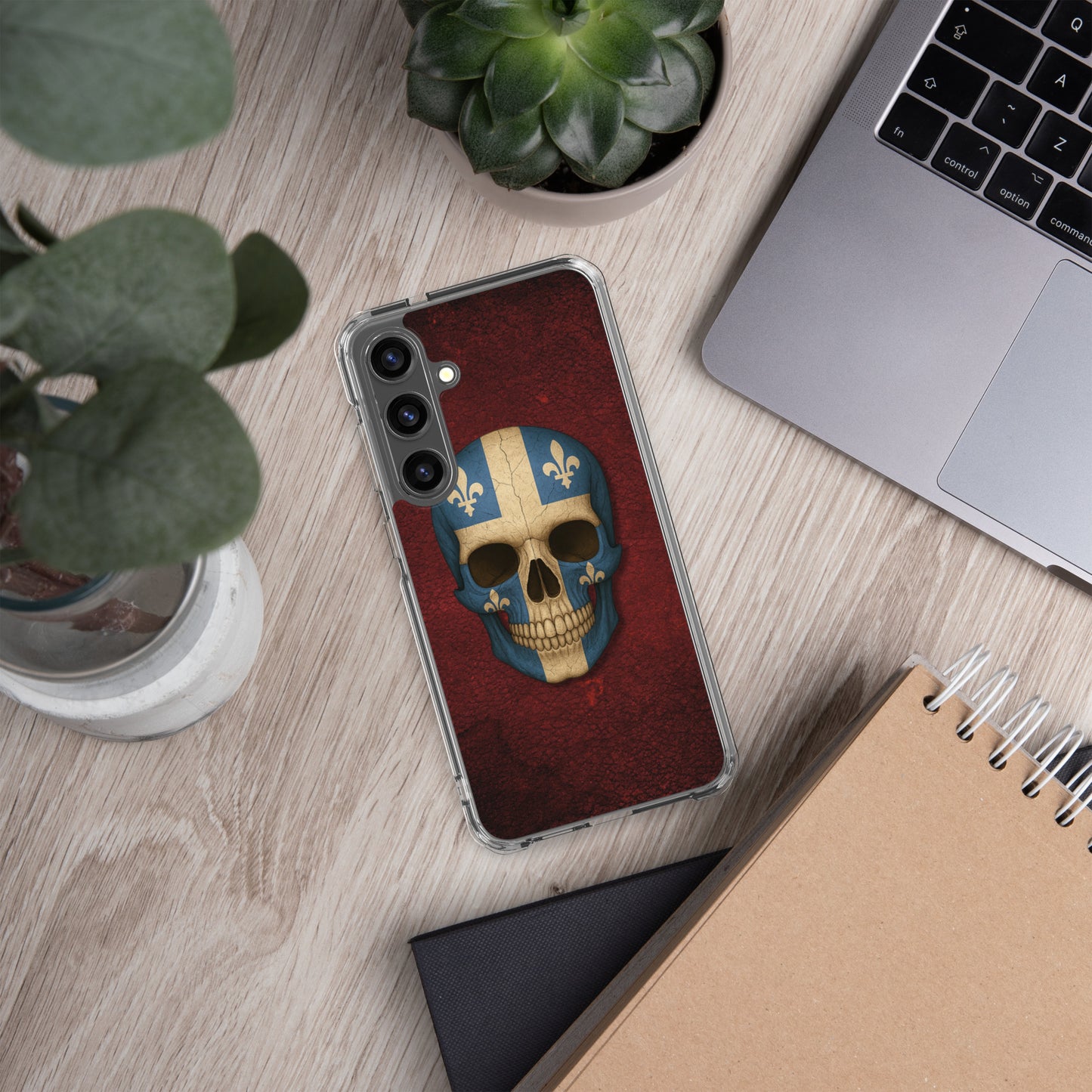 Quebec Flag Skull - Clear Case for Samsung®