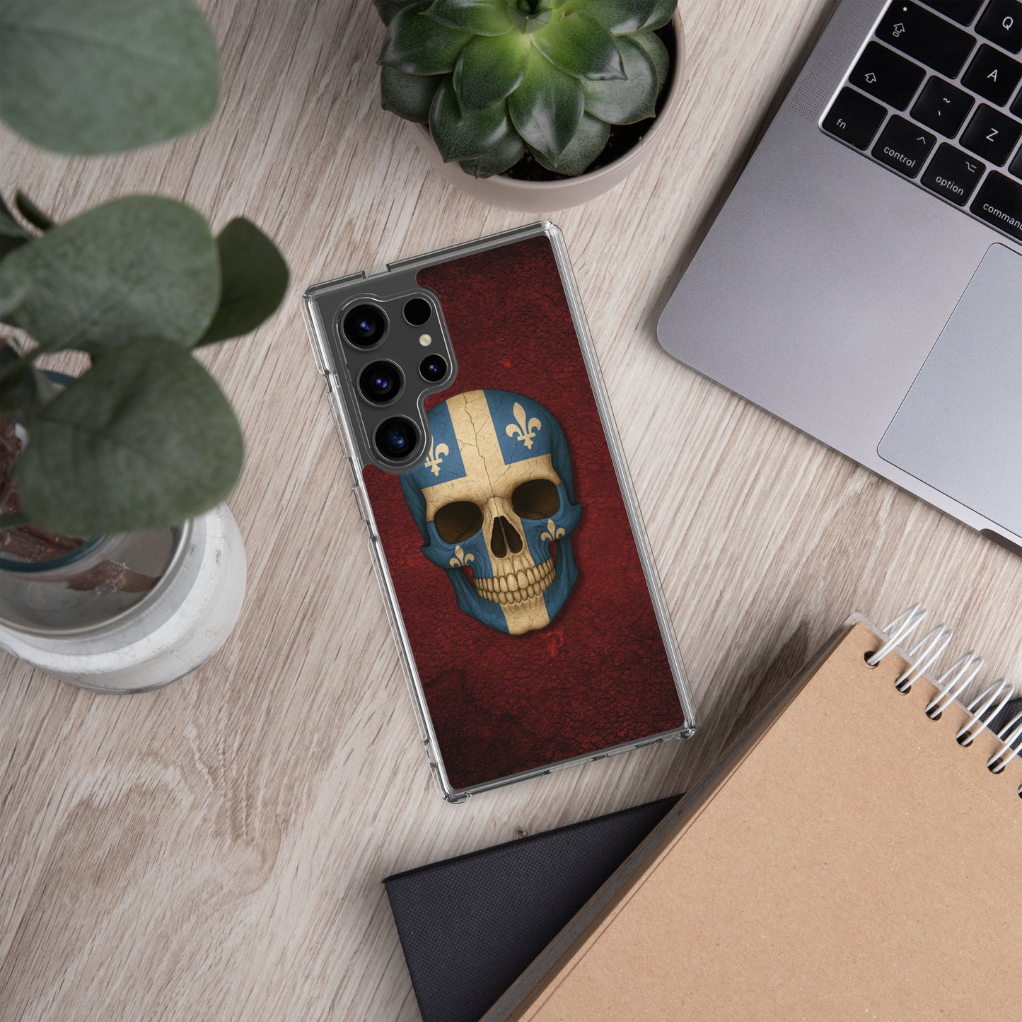 Quebec Flag Skull - Clear Case for Samsung®
