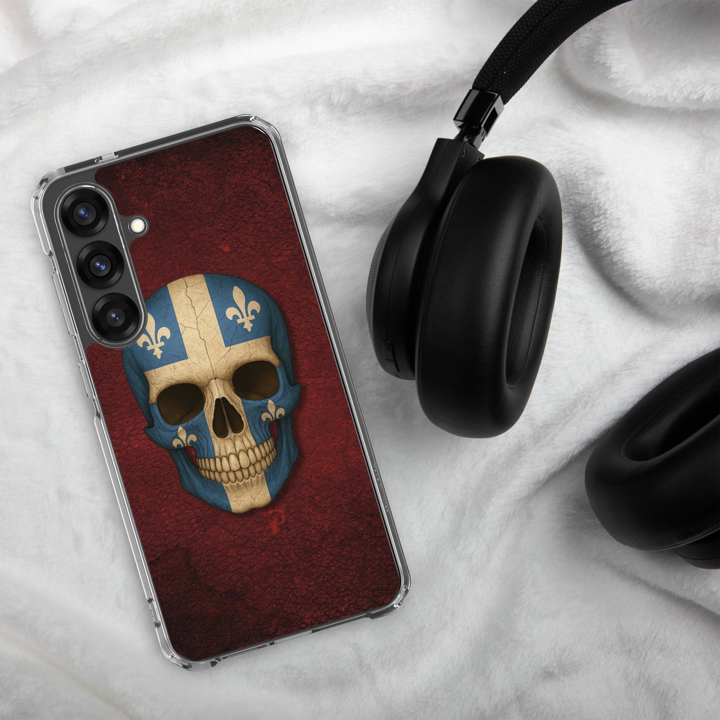 Quebec Flag Skull - Clear Case for Samsung®
