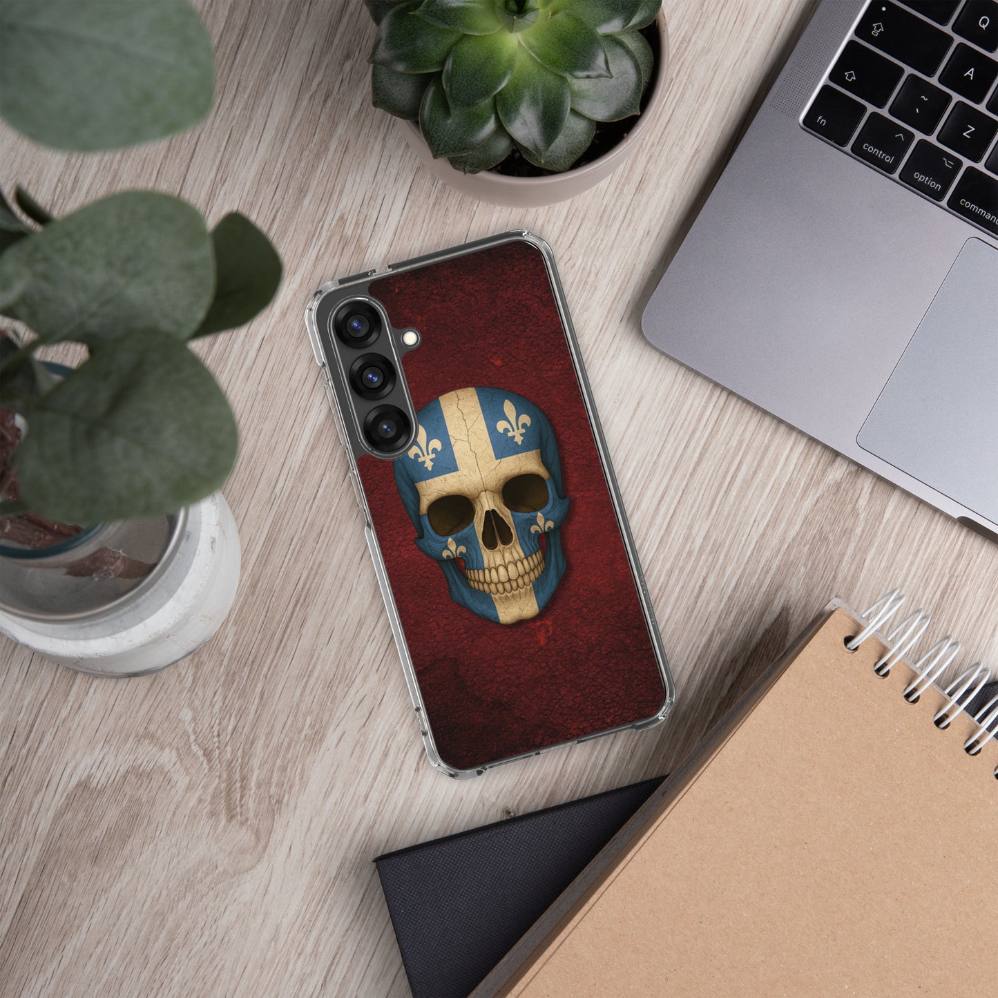 Quebec Flag Skull - Clear Case for Samsung®