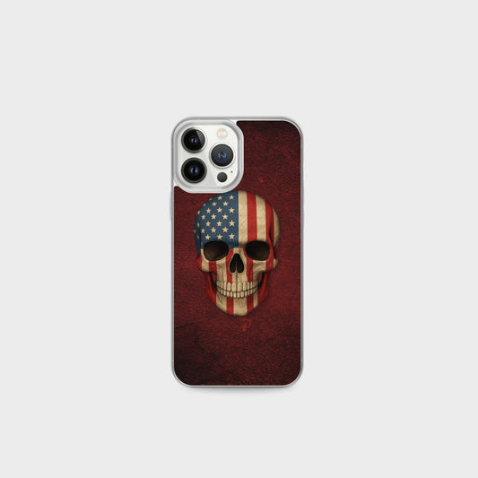 American Flag Skull - Clear Case for iPhone®