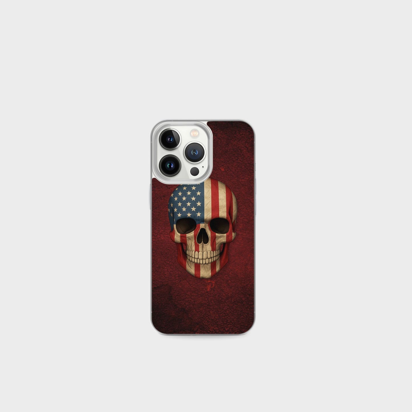 American Flag Skull - Clear Case for iPhone®