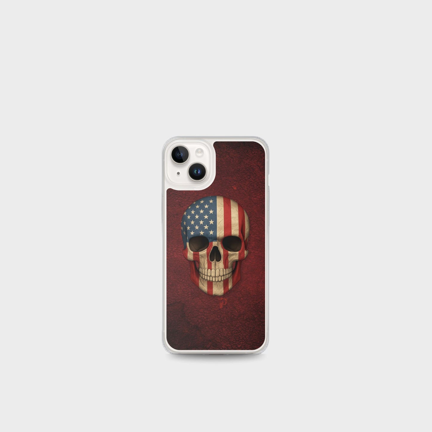 American Flag Skull - Clear Case for iPhone®